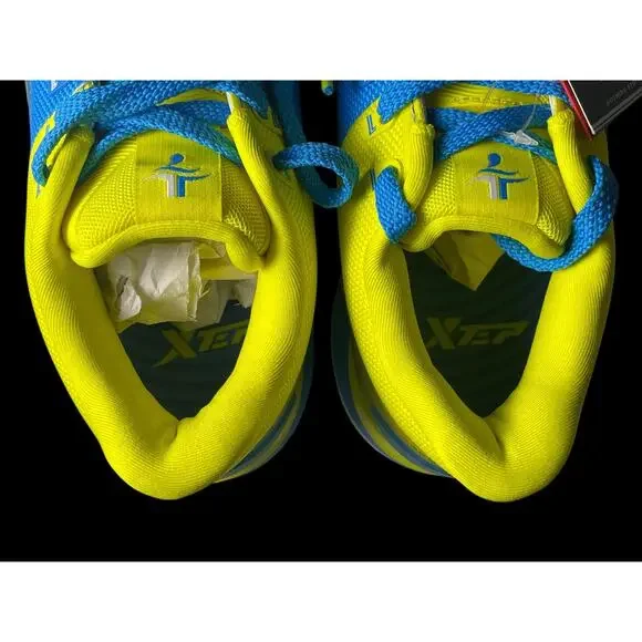 Xtep Jeremy Lin JLin One Hoops For Hope Blue and Yellow Men Basketball Shoes NWT